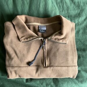 Men's Nike Tan Quarter-Zip Sweater Vintage